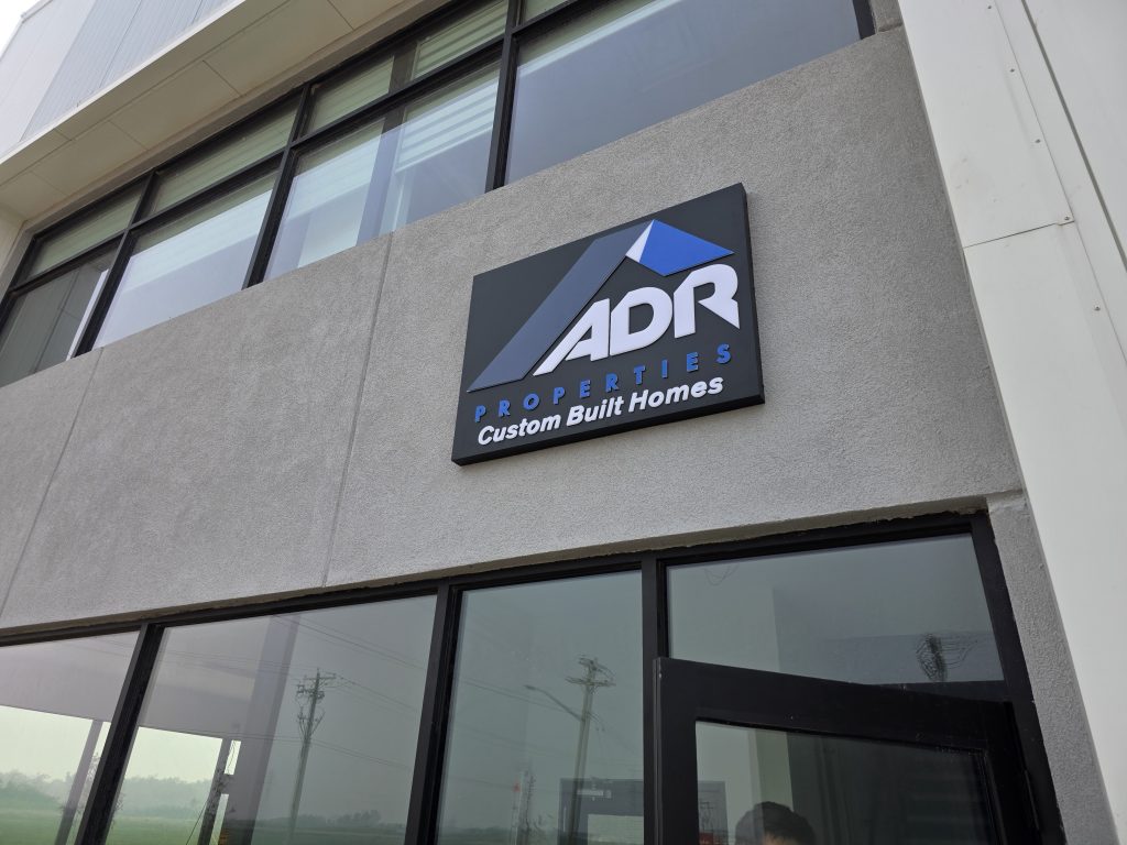 ADR Custom Built Homes building sign by Ledion