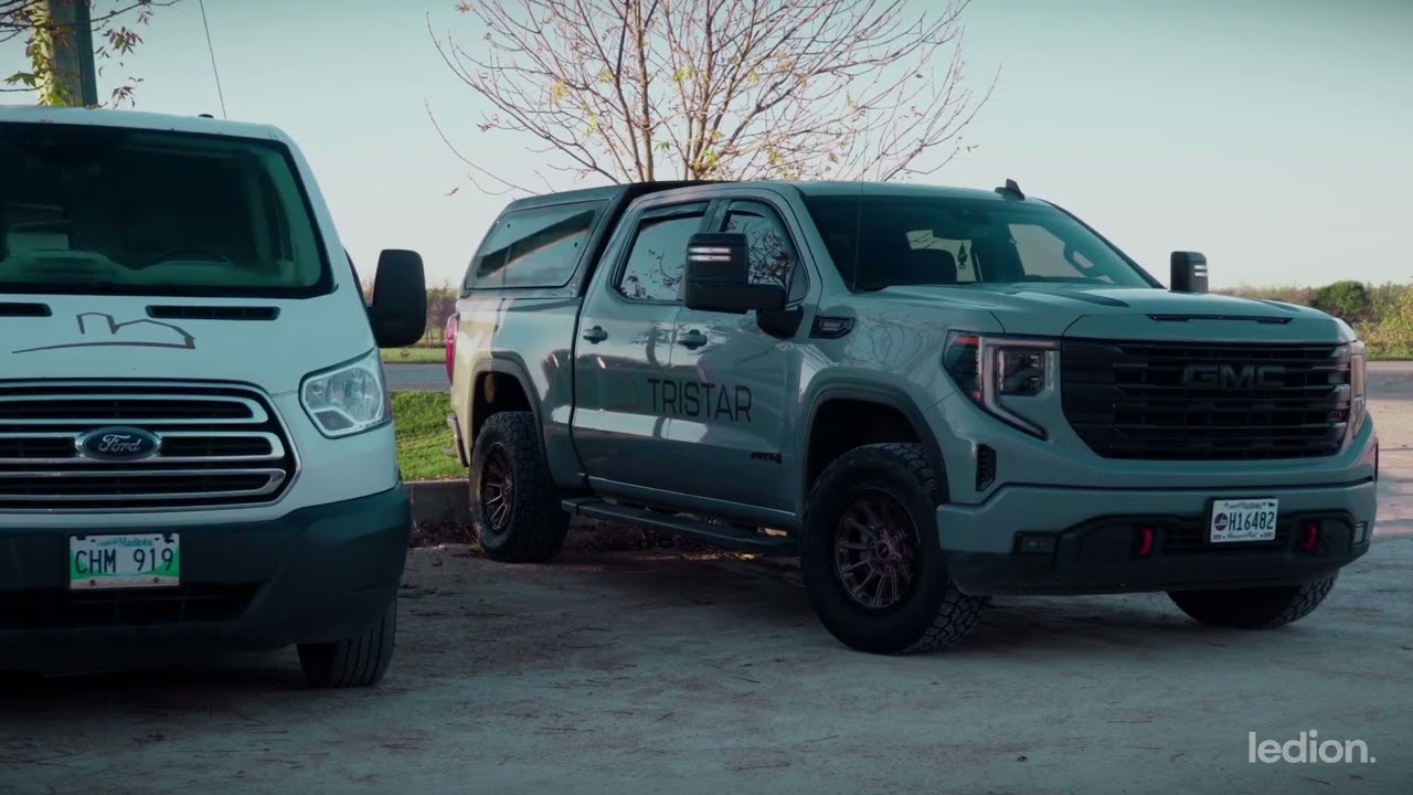 Fleet trucks with vehicle graphics